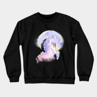 Unicorn Fantasy Creature in Moonlight Crewneck Sweatshirt